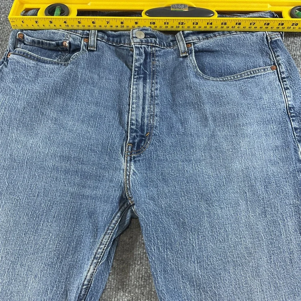 Levi's 505 Regular Fit Jeans 40x32 Blue Medium Wash Straight Leg Classic Denim P